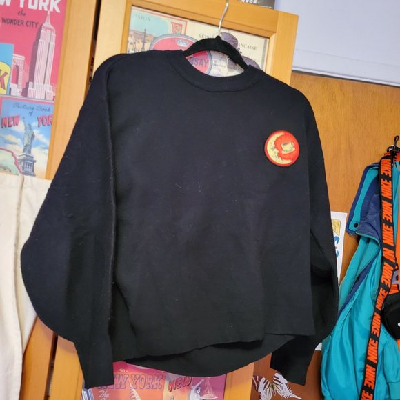 H&M Black Balloon Sleeve Sweater with Patch - Picture 2 of 9